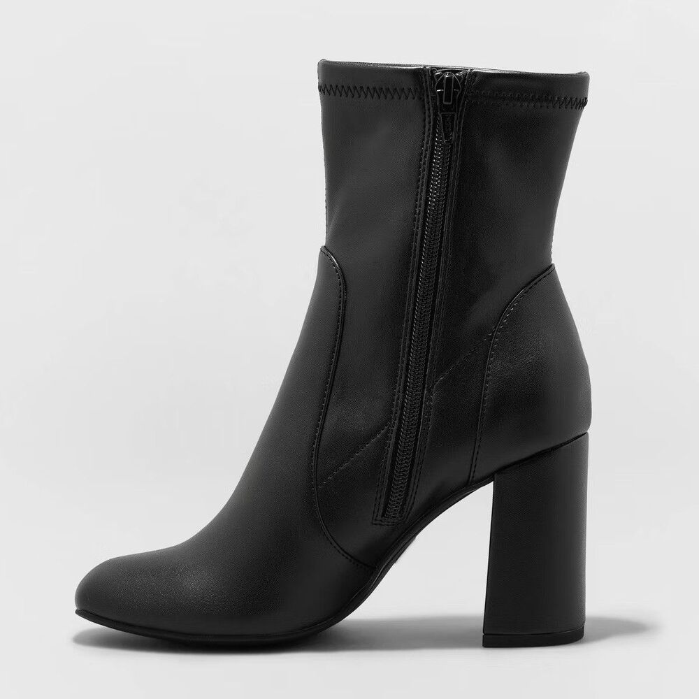 A New Day Penelope Stretch Boots Womens Size 10 Black Pull On NEW - Picture 2 of 5